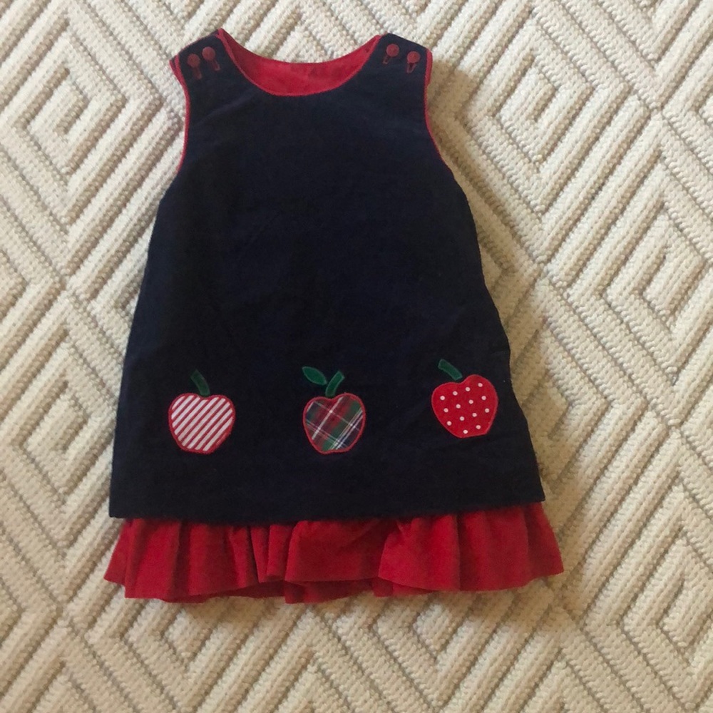 F. Eiseman Navy/Red Corduroy Reversible Dress